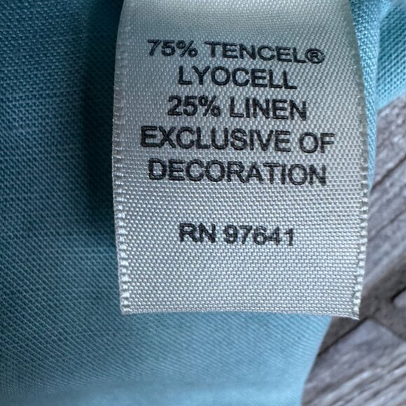 2/$18 Sale! J Jill Wide Leg Pants Womens SP Pull On Linen Light Blue Cargo Tie - Picture 6 of 9